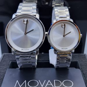 Stainless Chain Strap Movado Male & Female Set Wristwatch